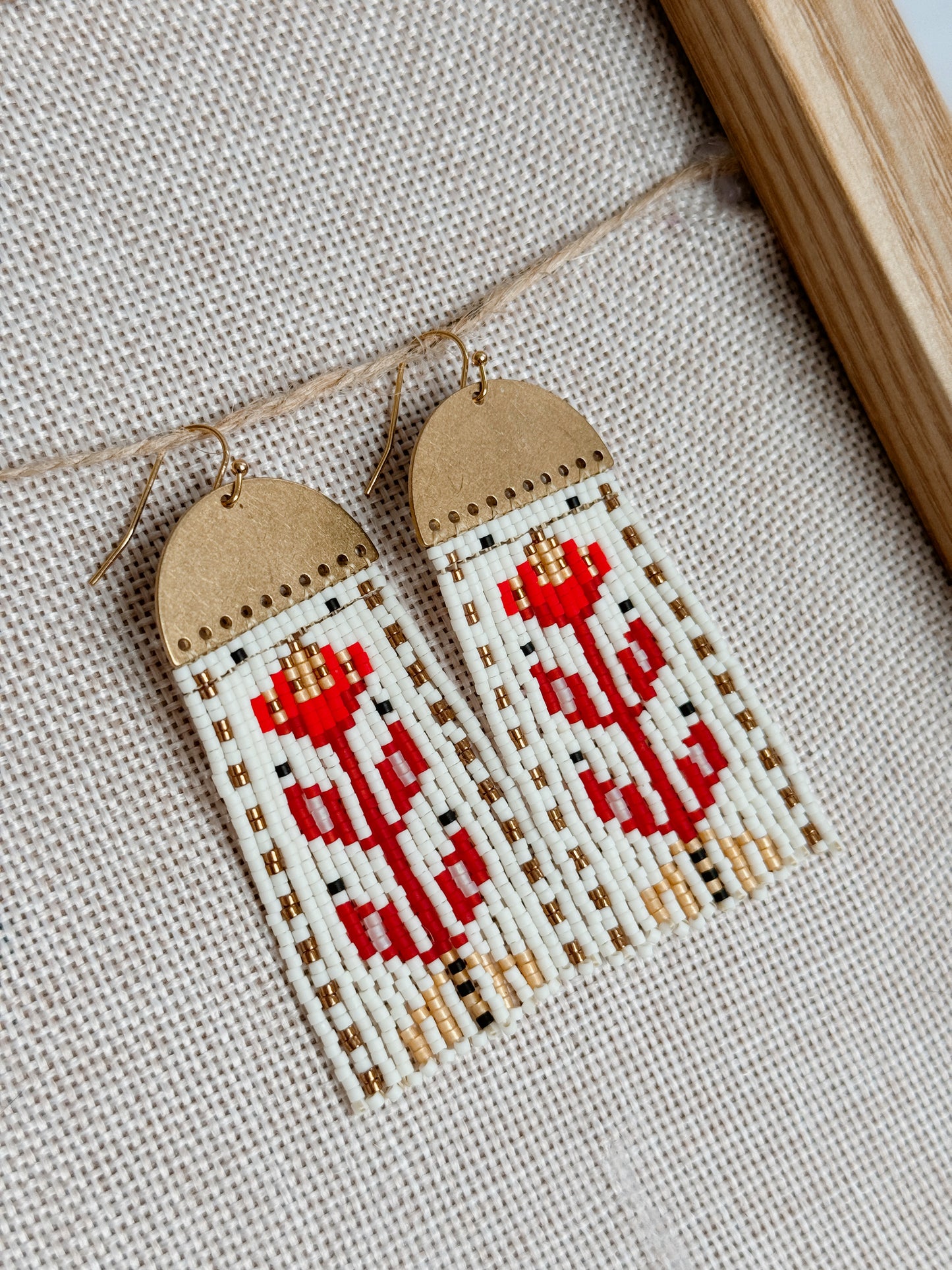 Red flower earrings