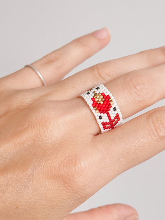 Red flower ring