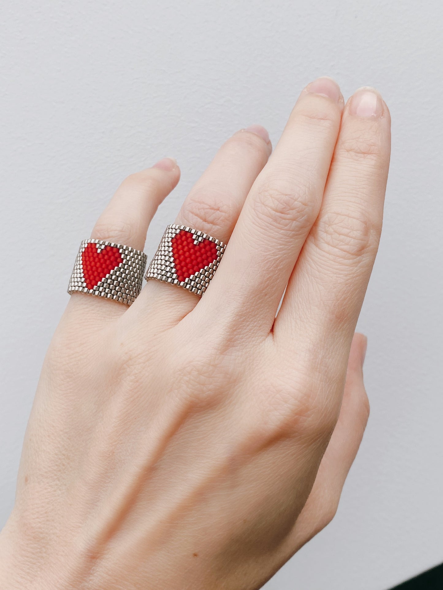 red heart rings