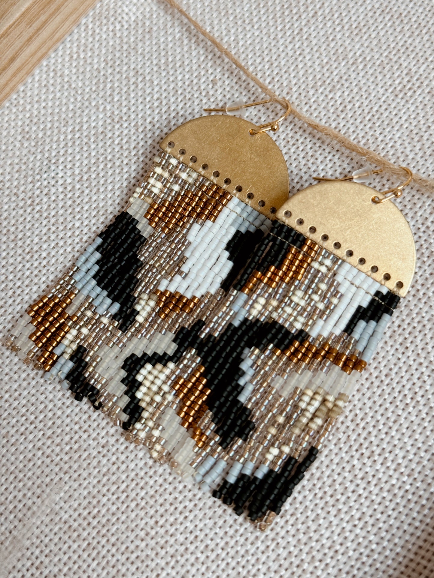 Autumn golden fringe earrings