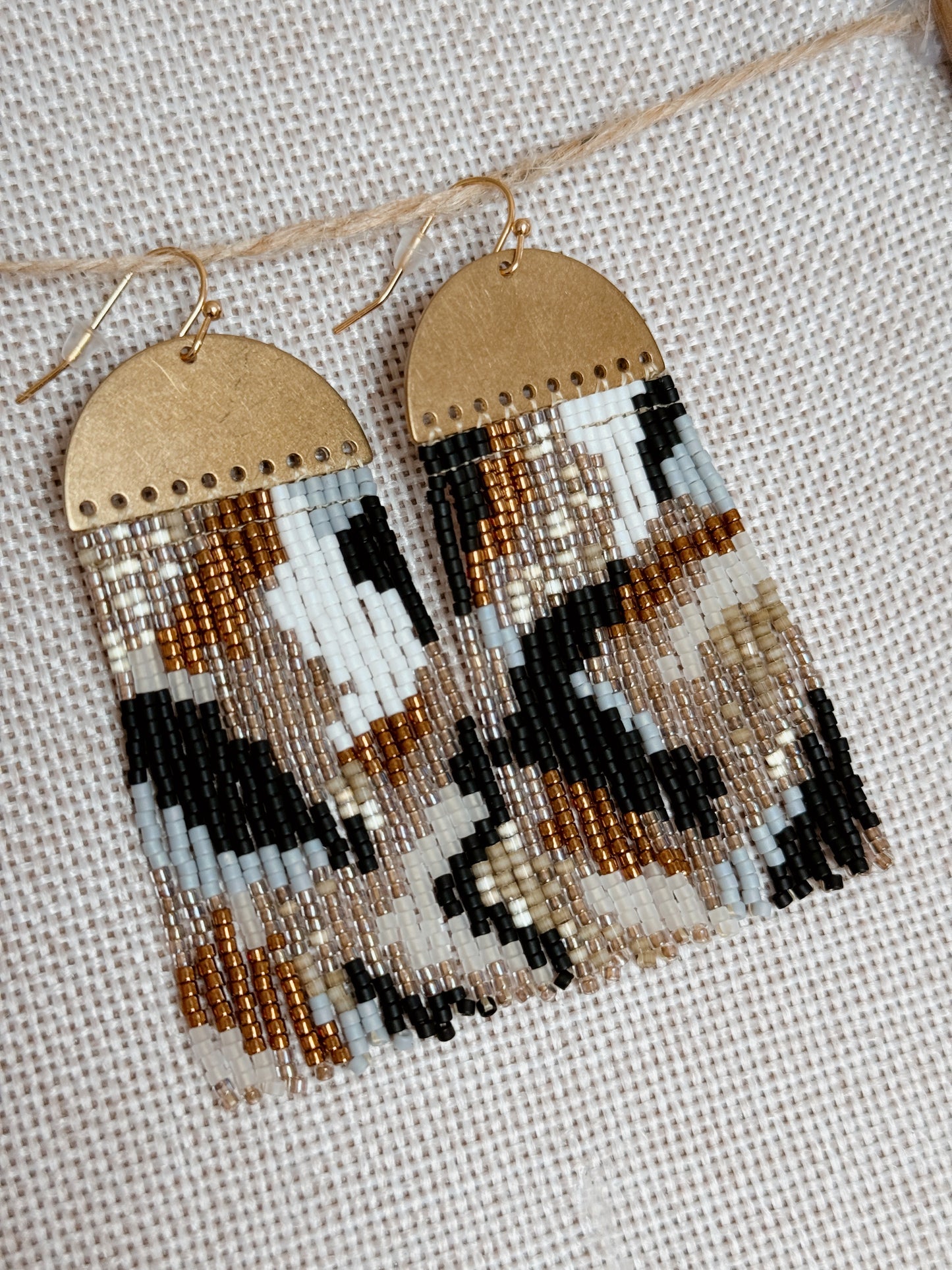 Autumn golden fringe earrings