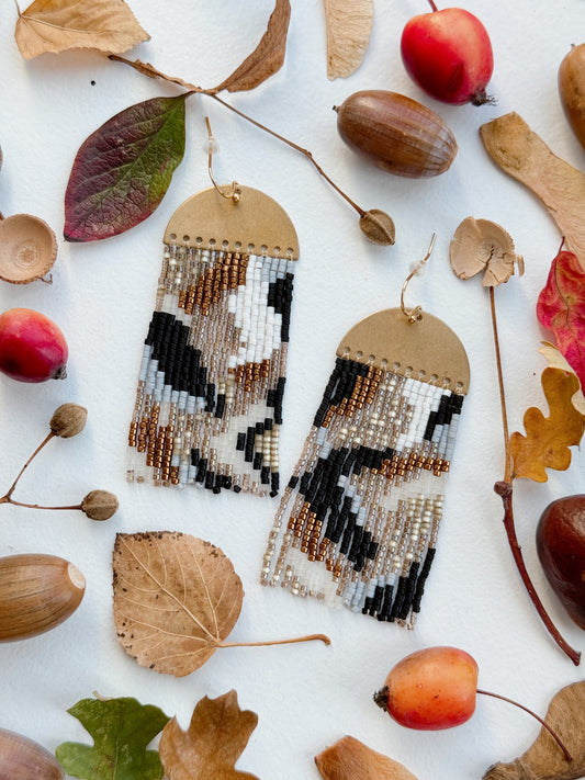 Autumn golden fringe earrings