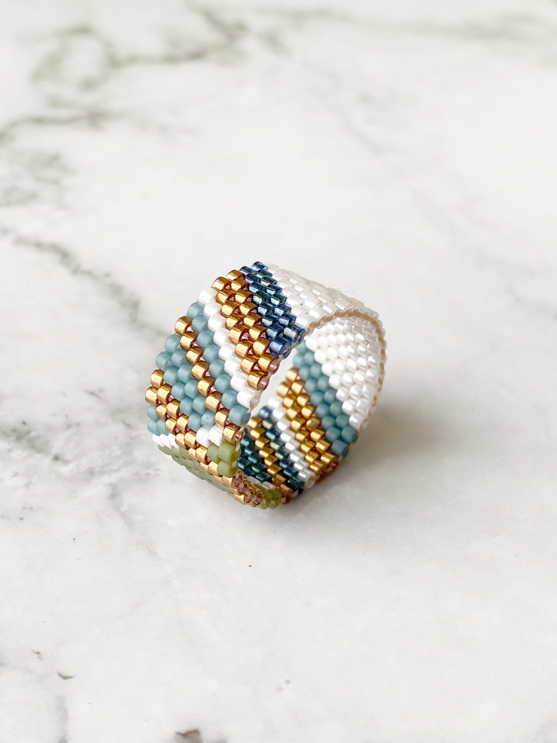 golden beaded ring