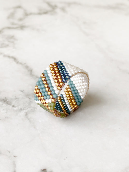 golden beaded ring